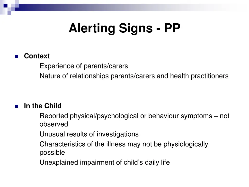 alerting signs pp