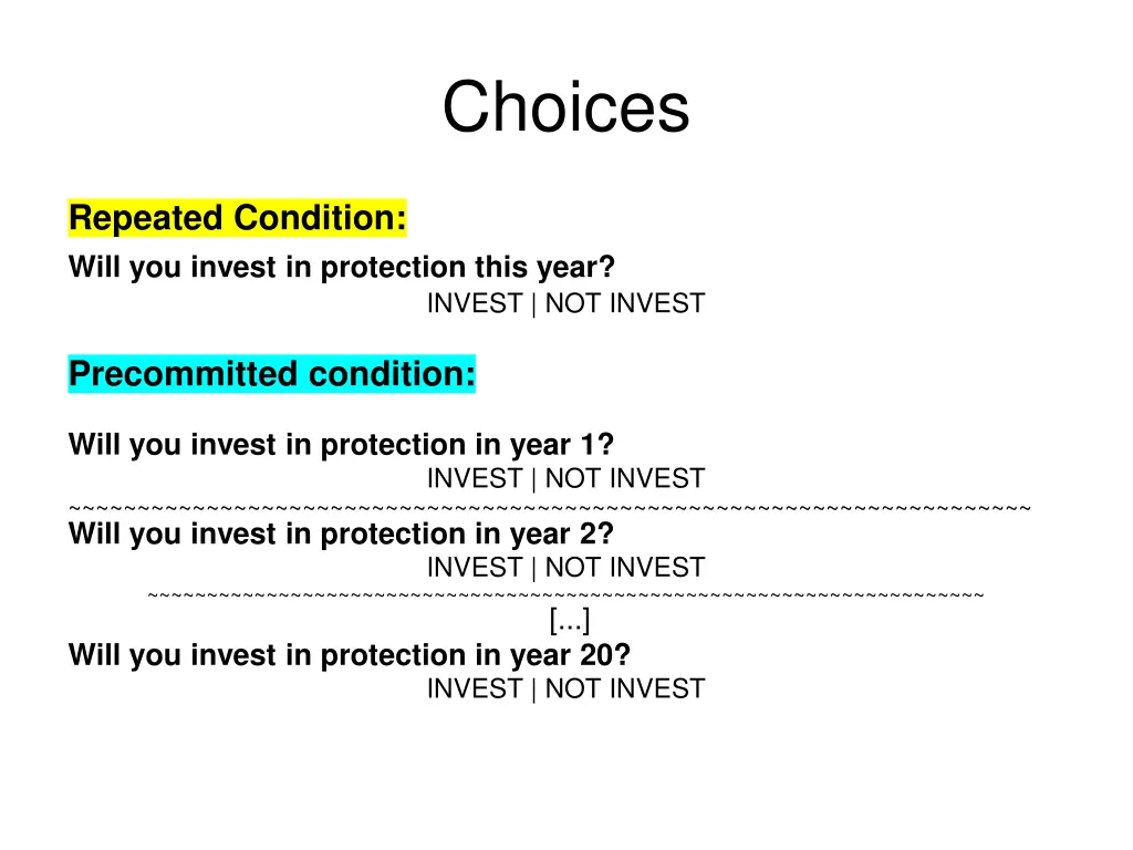 choices