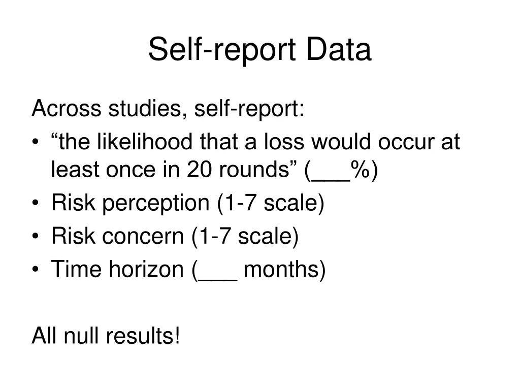 self report data