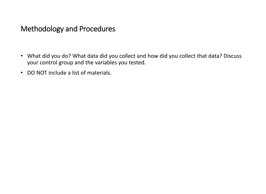 methodology and procedures methodology