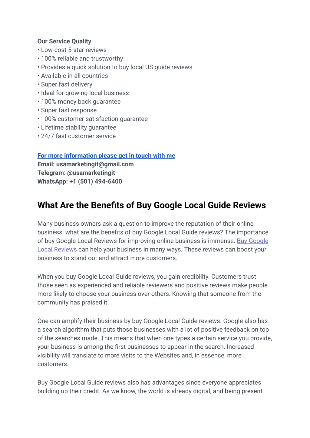 our service quality low cost 5 star reviews