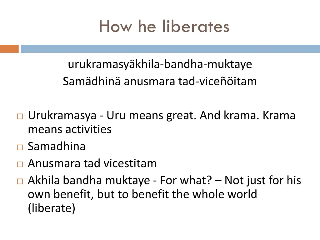 how he liberates