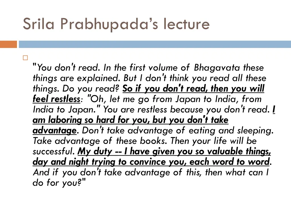 srila prabhupada s lecture
