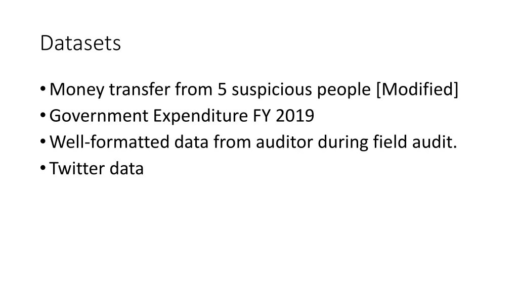 datasets