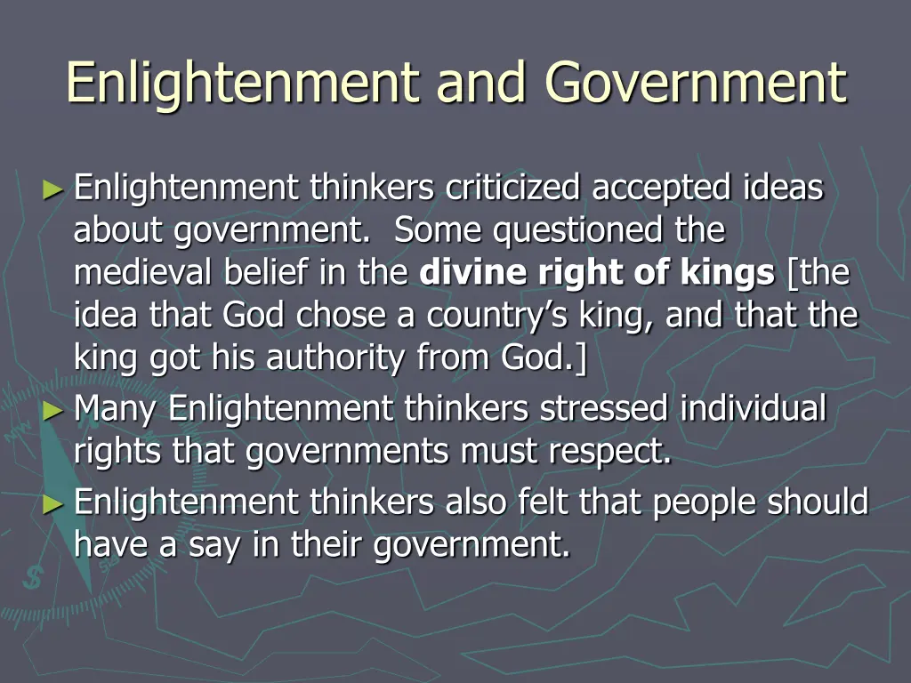enlightenment and government