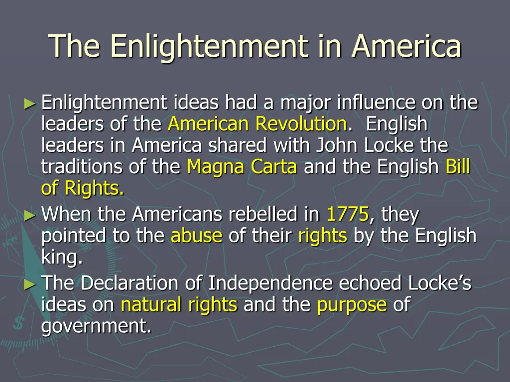 the enlightenment in america
