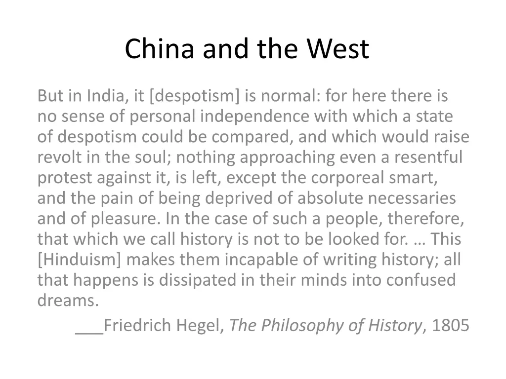 china and the west