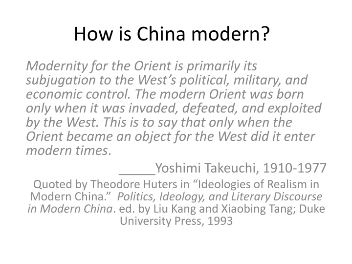 how is china modern
