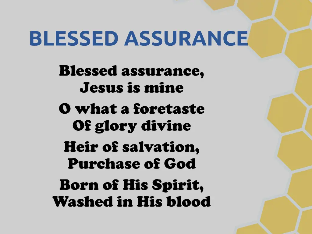 blessed assurance 1