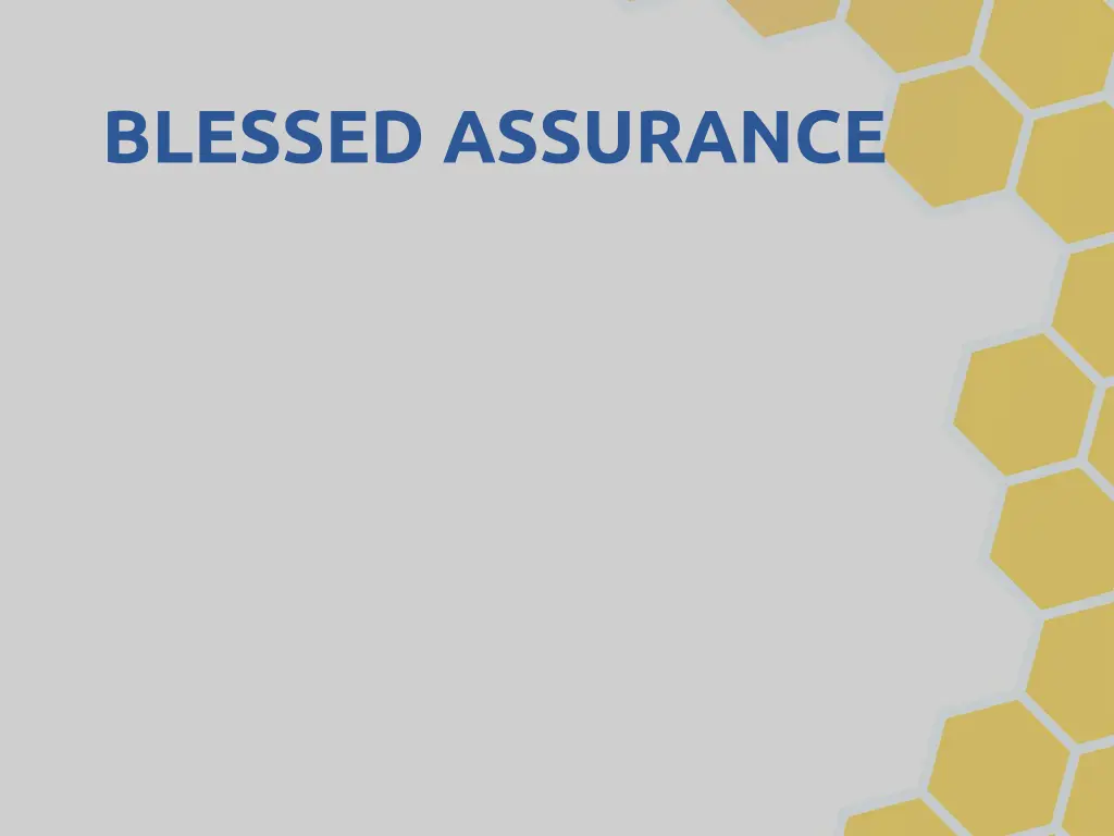 blessed assurance