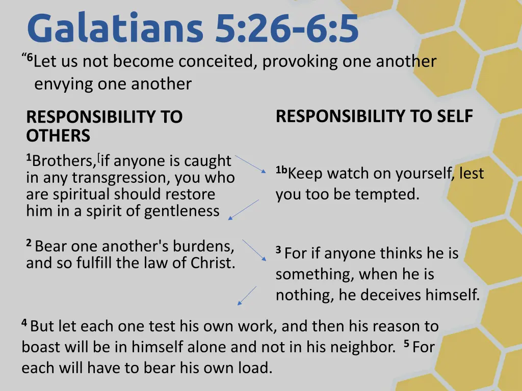 galatians 5 26 6 5 6 let us not become conceited