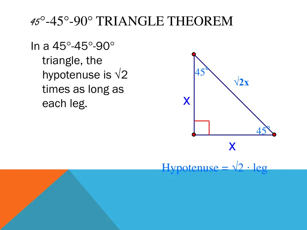 45 45 90 triangle theorem