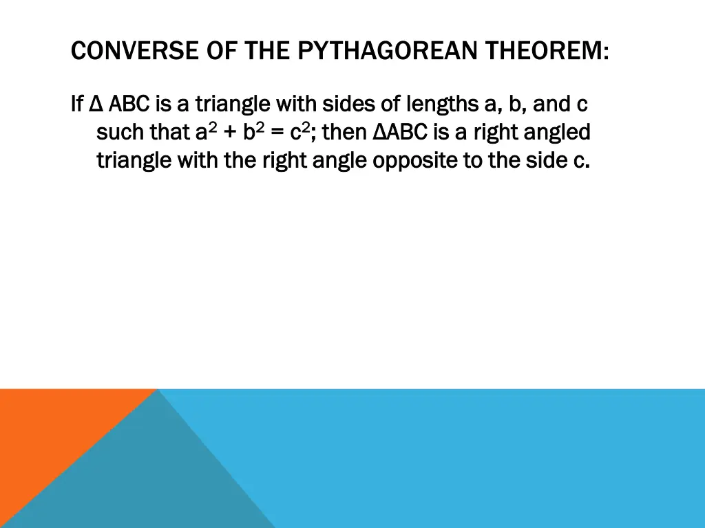 converse of the pythagorean theorem