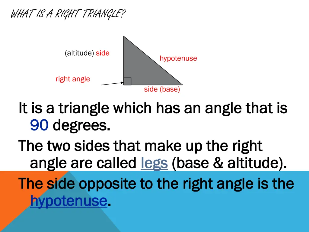 what is a right triangle