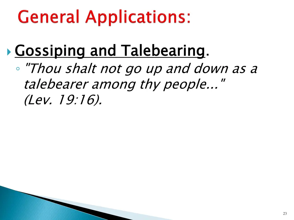 gossiping and thou shalt not go up and down
