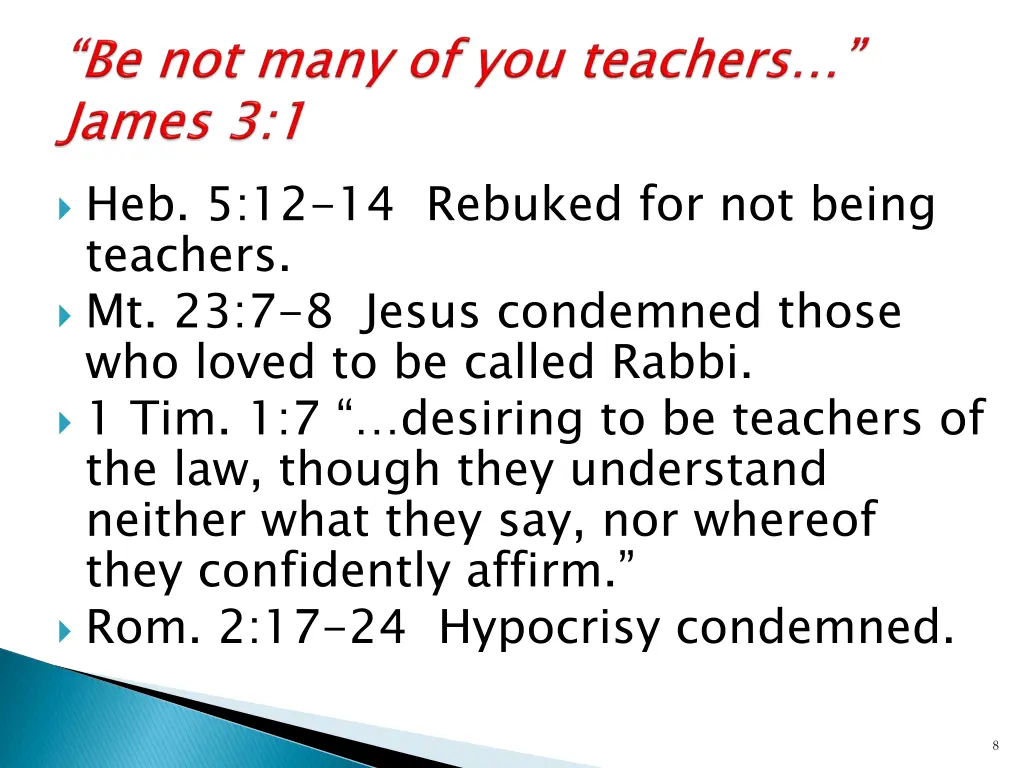 heb 5 12 14 rebuked for not being teachers