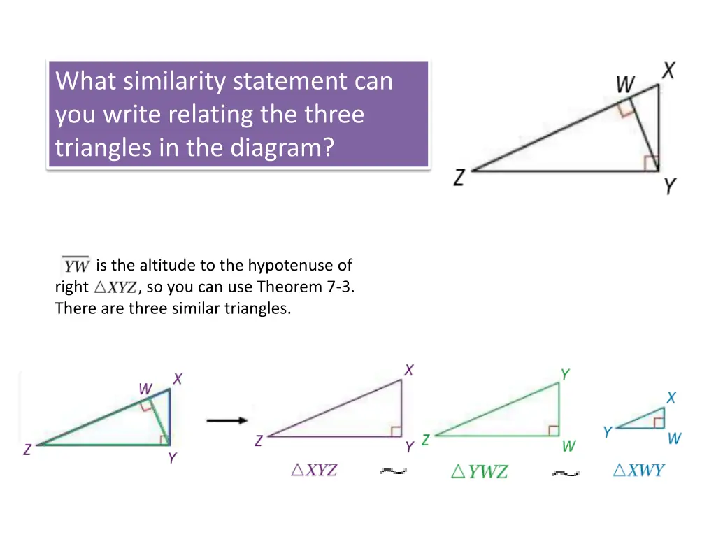 what similarity statement can you write relating