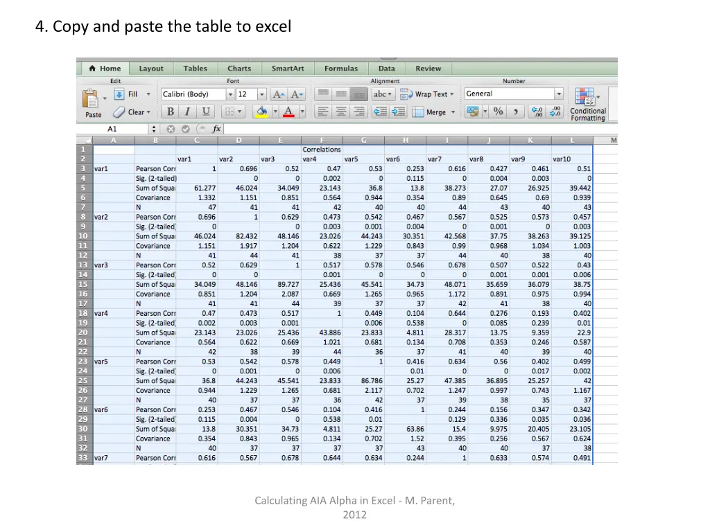 4 copy and paste the table to excel