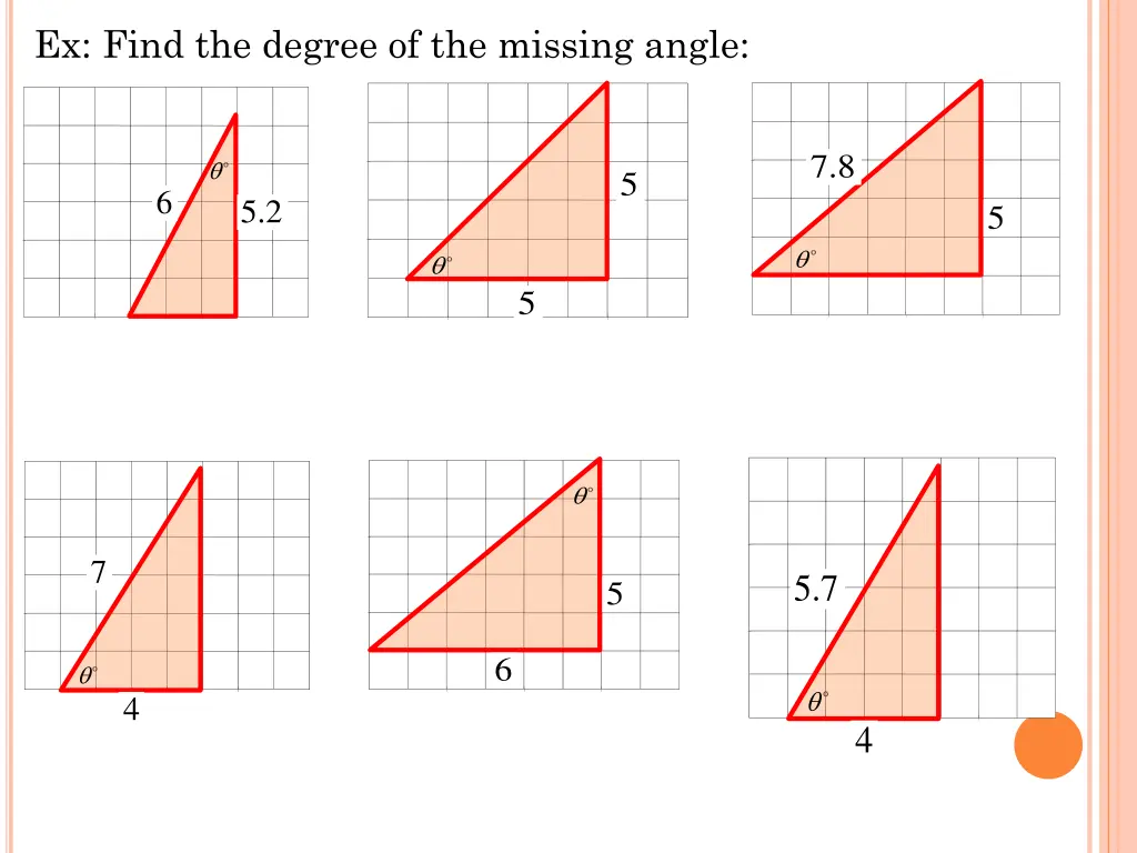 ex find the degree of the missing angle