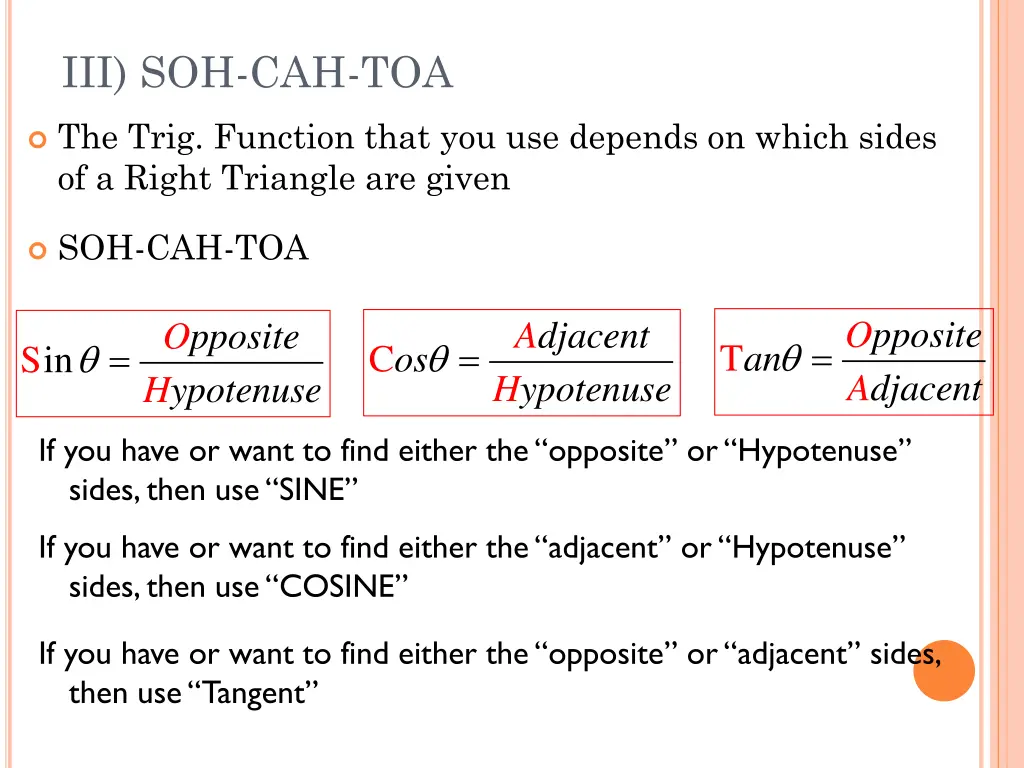 iii soh cah toa