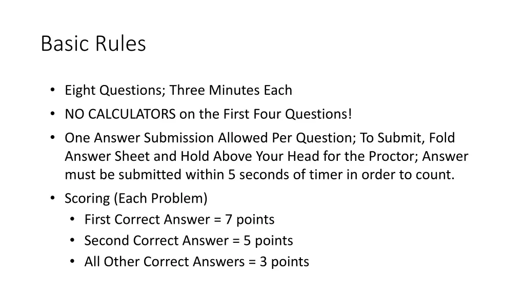 basic rules