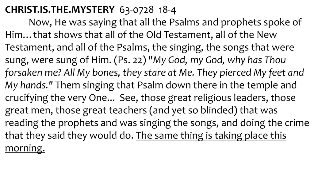 christ is the mystery 63 0728