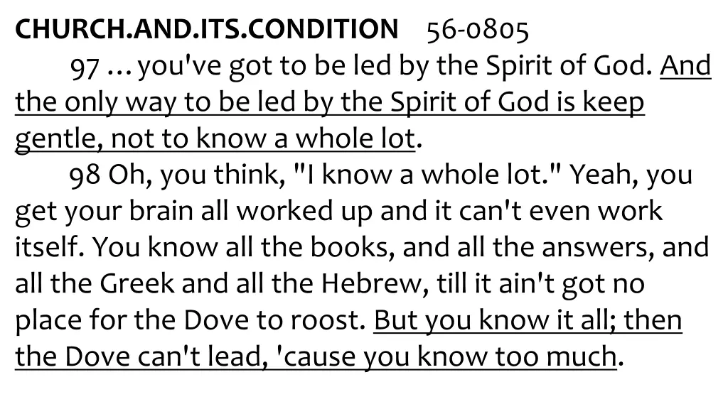 church and its condition 56 0805