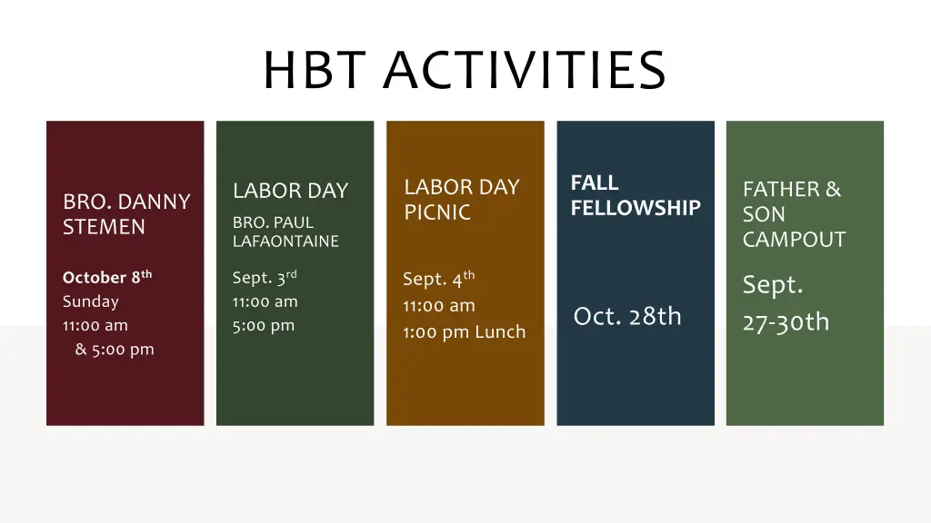 hbt activities
