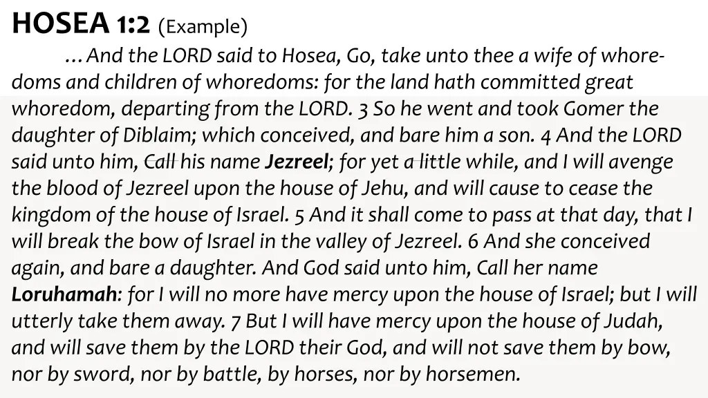 hosea 1 2 example and the lord said to hosea