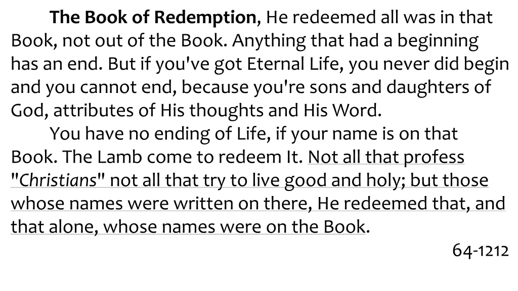 the book of redemption he redeemed