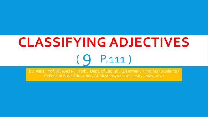 classifying adjectives 9 p 111