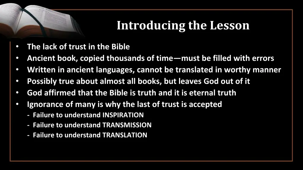 introducing the lesson
