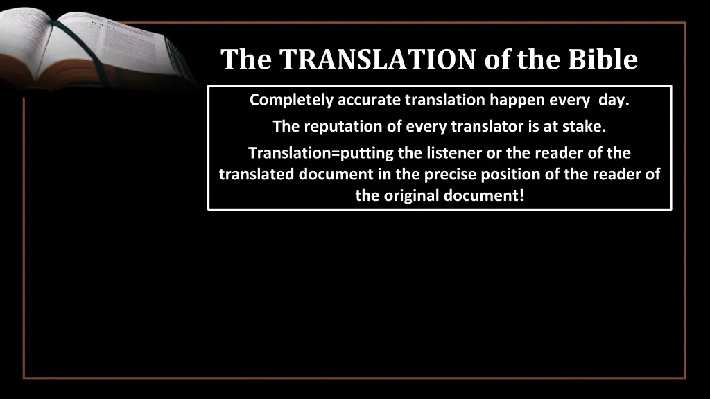 the translation of the bible 1