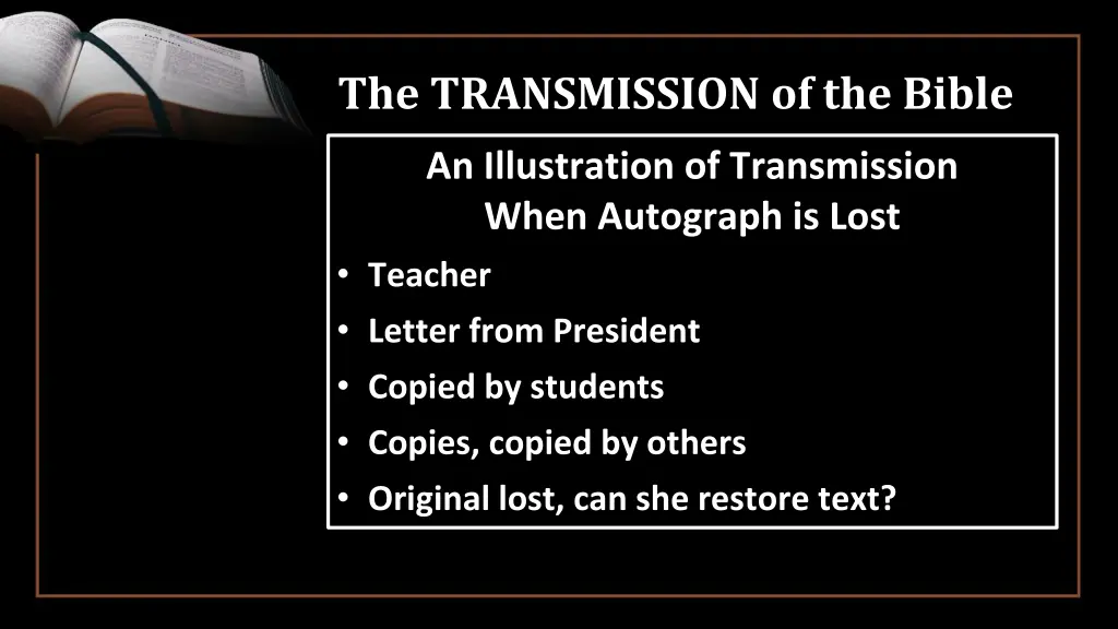 the transmission of the bible 2
