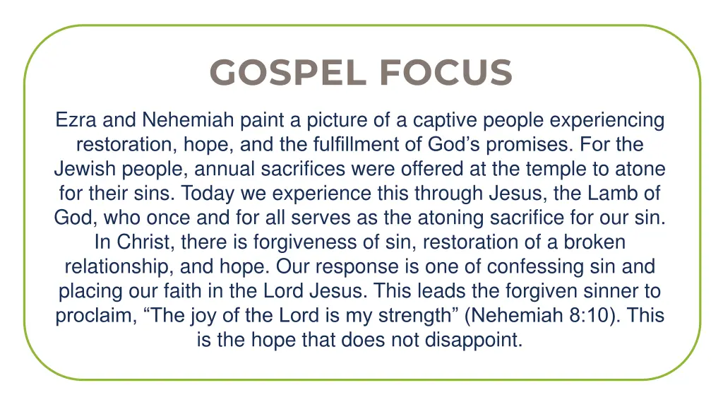 gospel focus