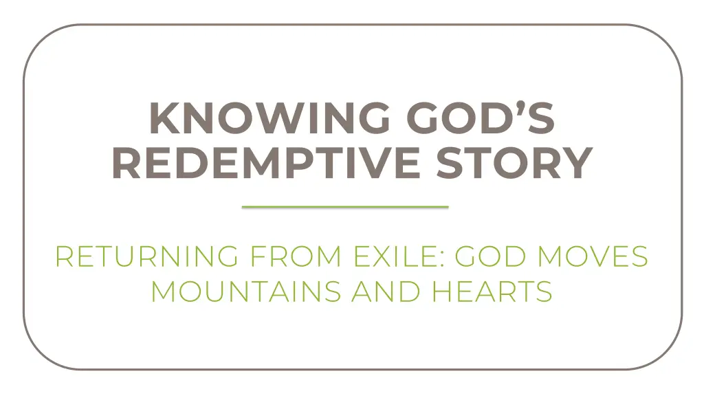knowing god s redemptive story