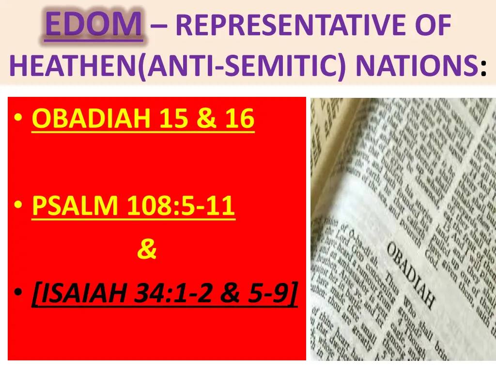 edom representative of heathen anti semitic