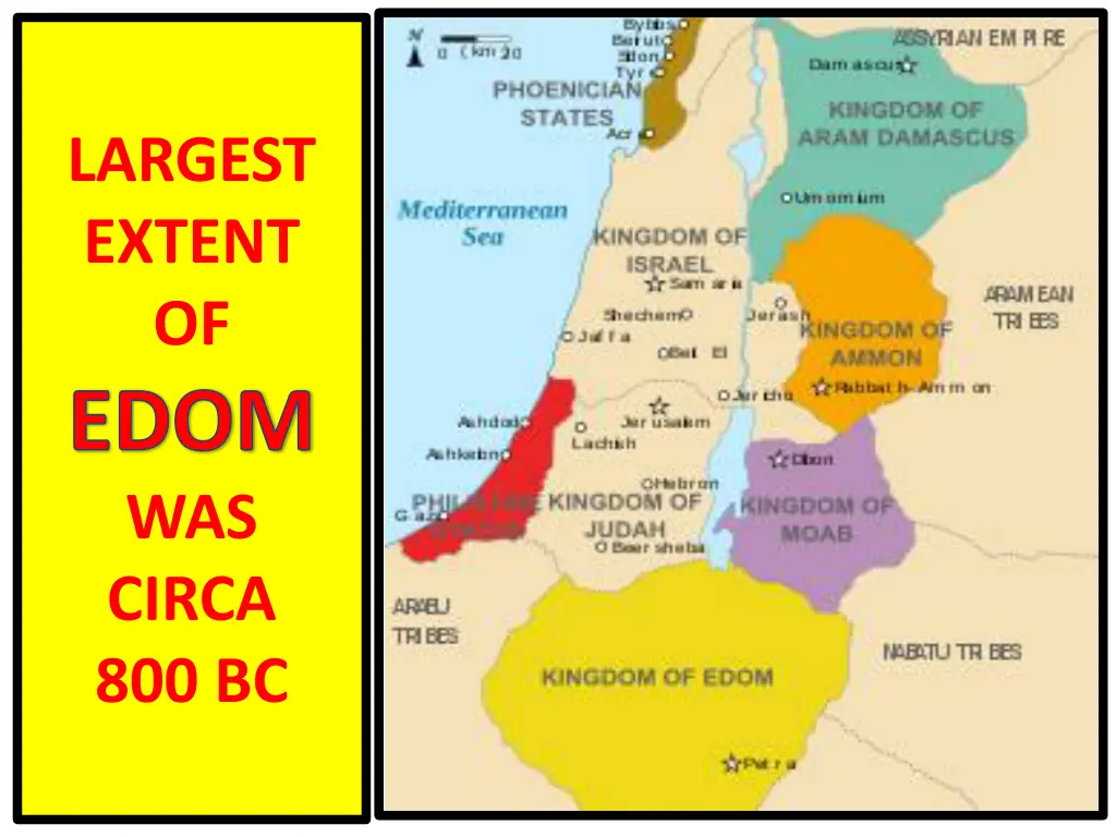largest extent of edom was circa 800 bc