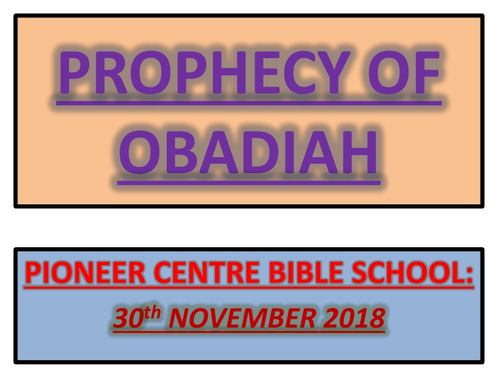 prophecy of obadiah