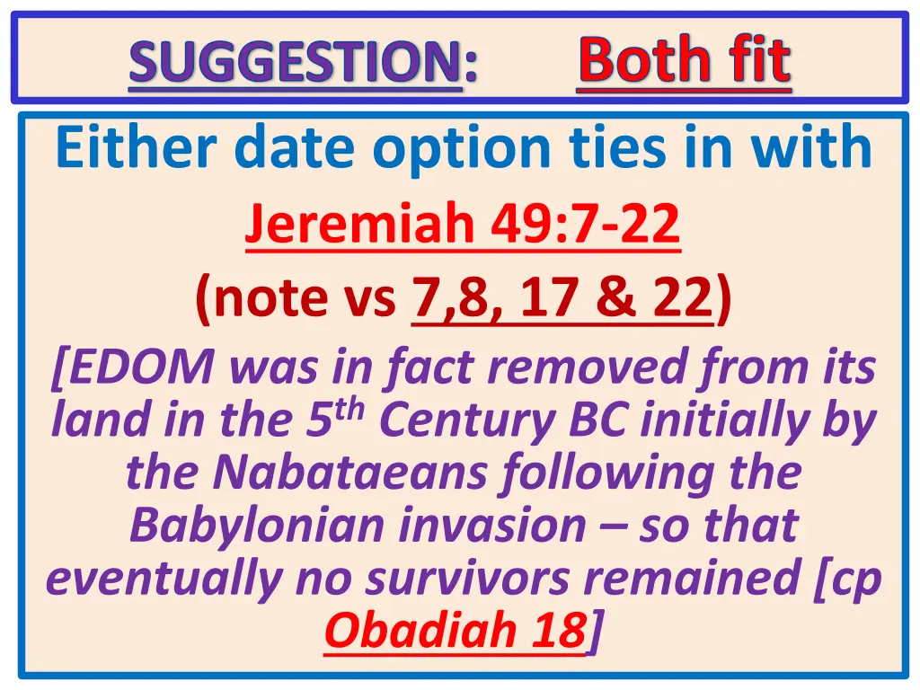suggestion both fit either date option ties