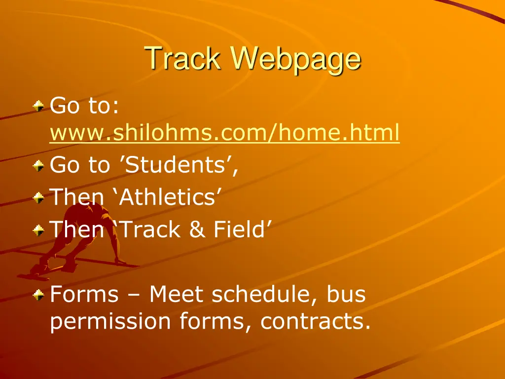 track webpage