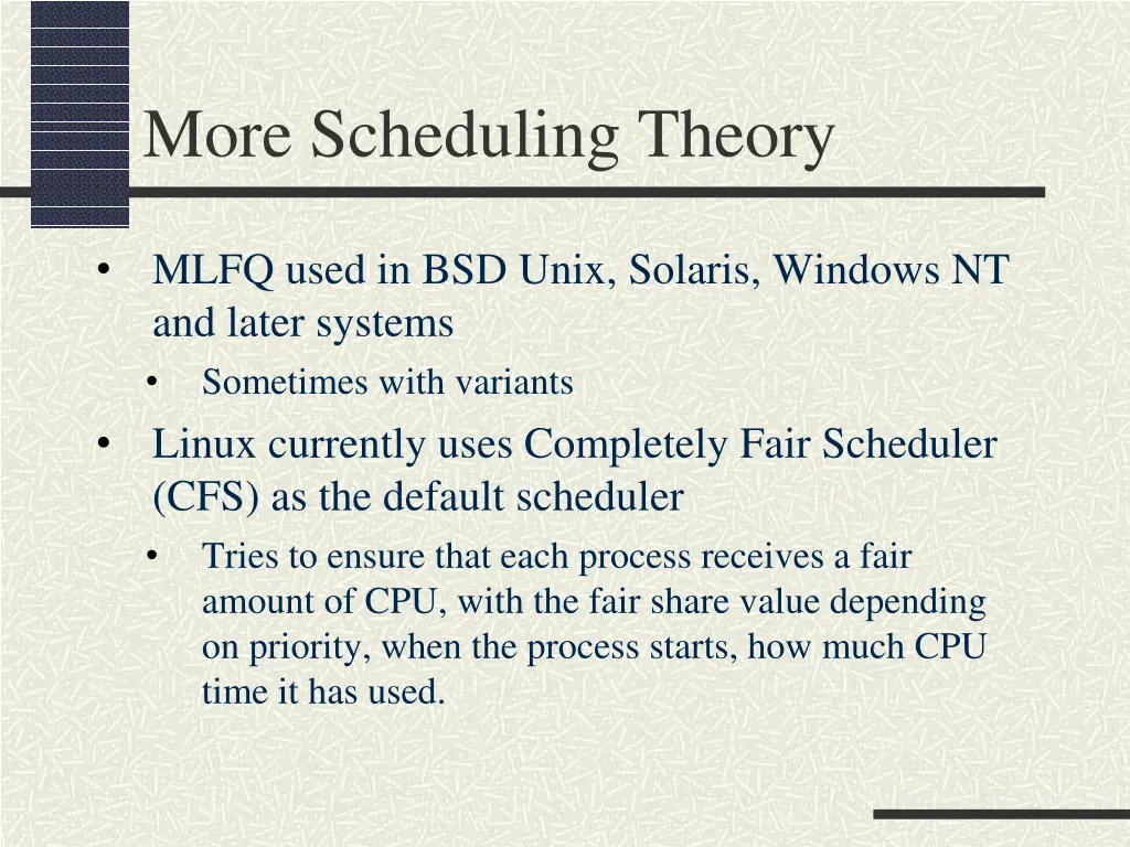 more scheduling theory