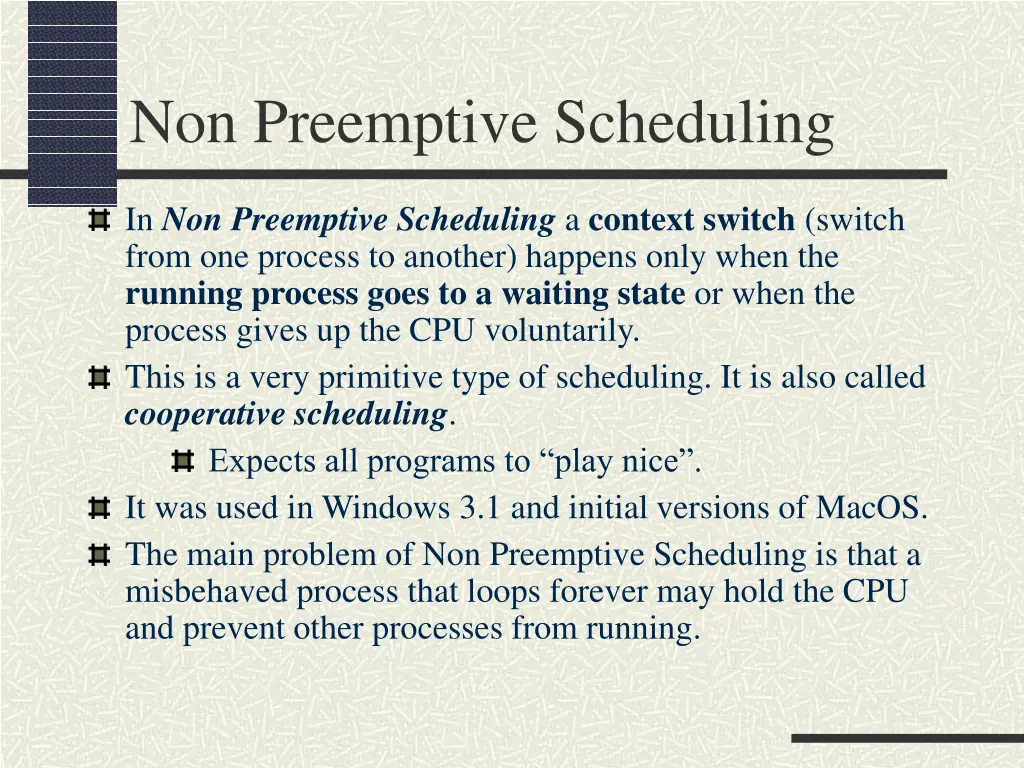 non preemptive scheduling