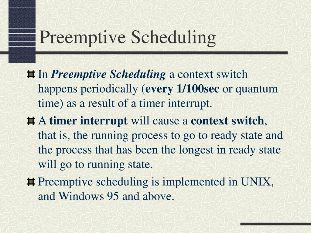 preemptive scheduling