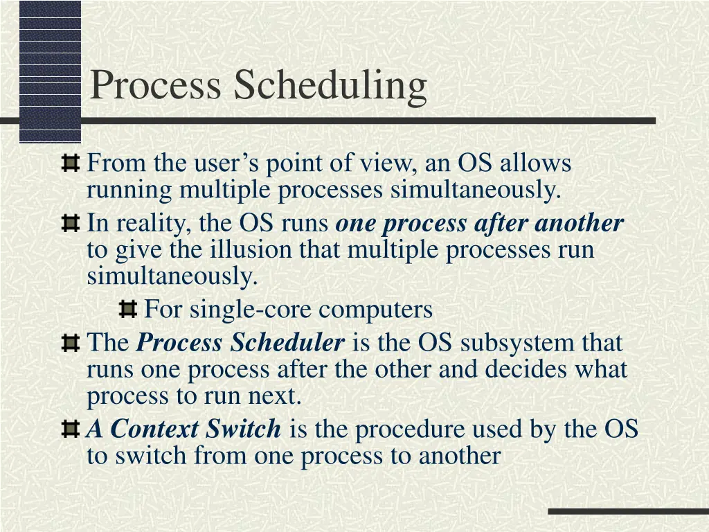 process scheduling