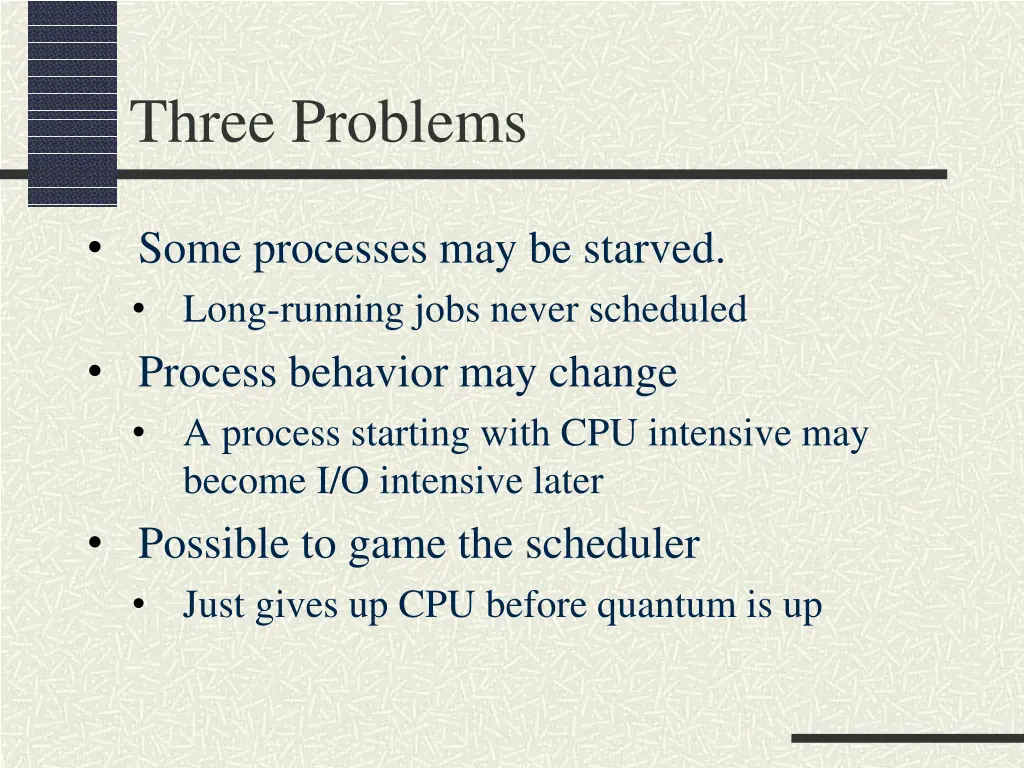 three problems