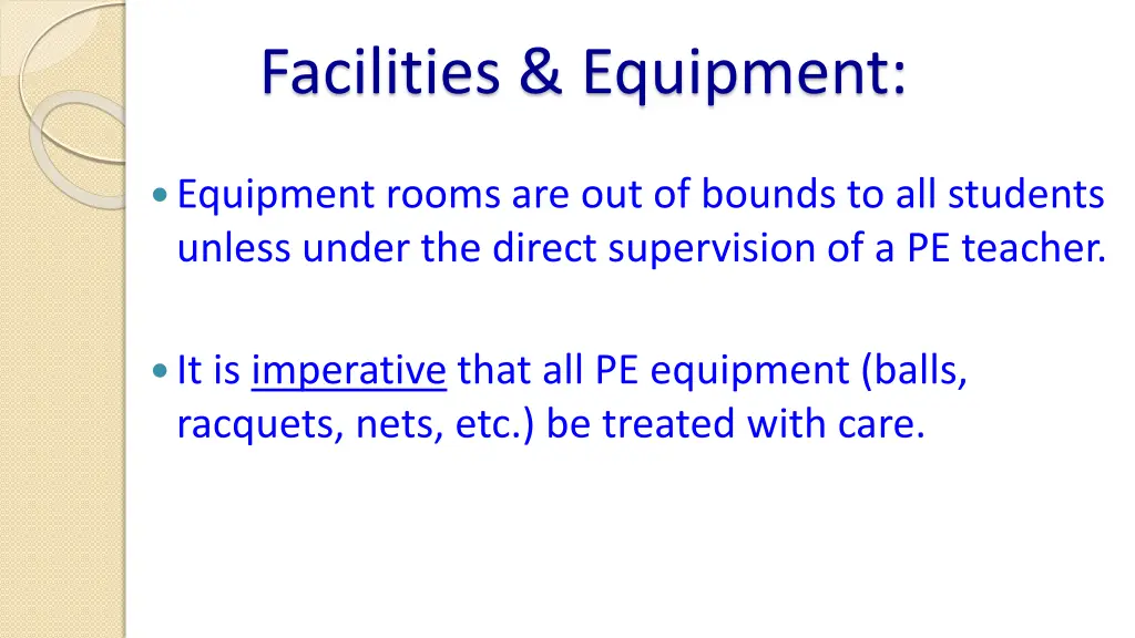 facilities equipment