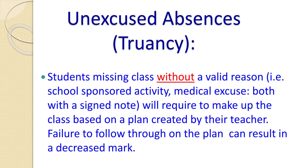 unexcused absences truancy