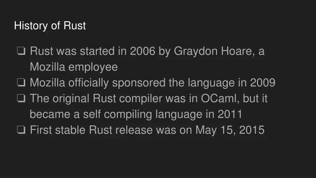 history of rust