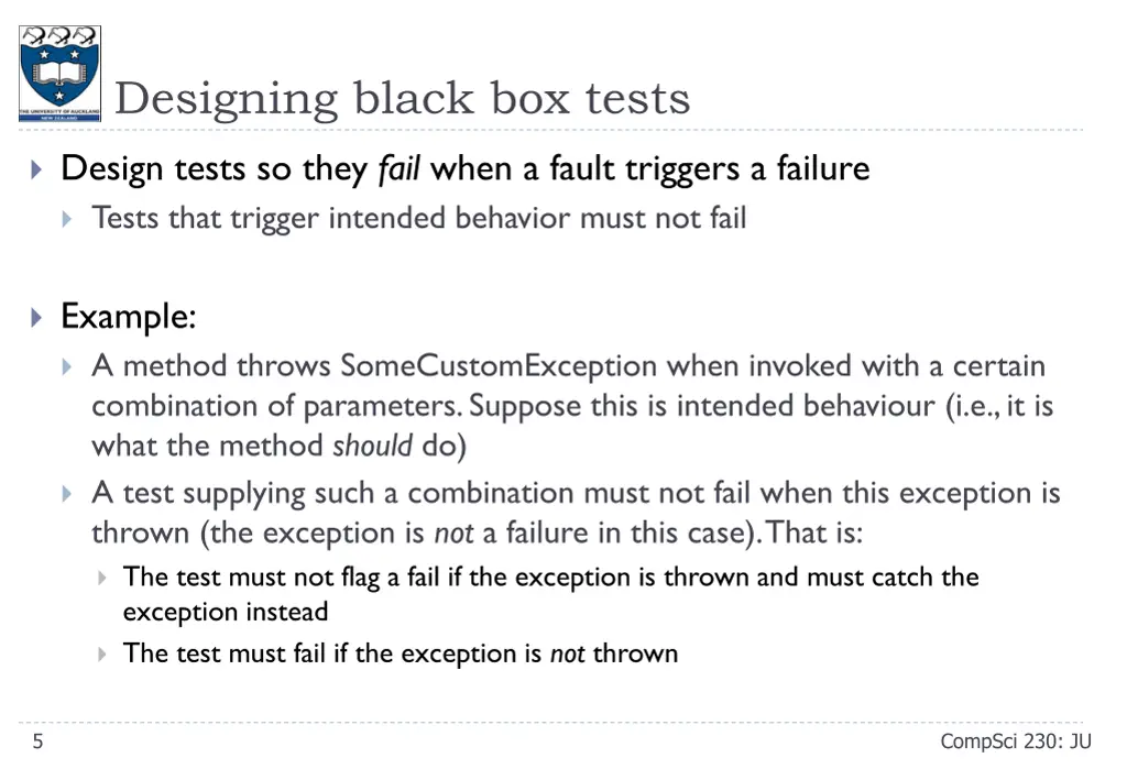 designing black box tests